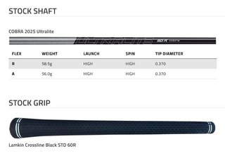 Cobra BAFFLER Black Silver ferri da golf (grafite)