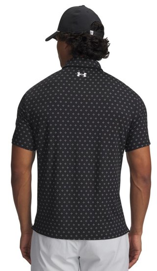Under Armour Playoff 3.0 Printed polo uomo, nero/bianco