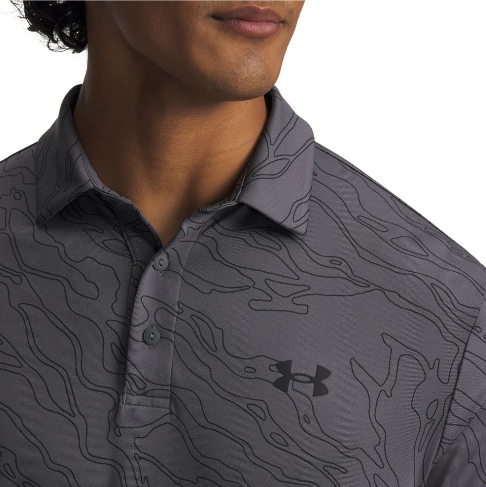 Under Armour Playoff 3.0 Printed polo da uomo, castlerock/black
