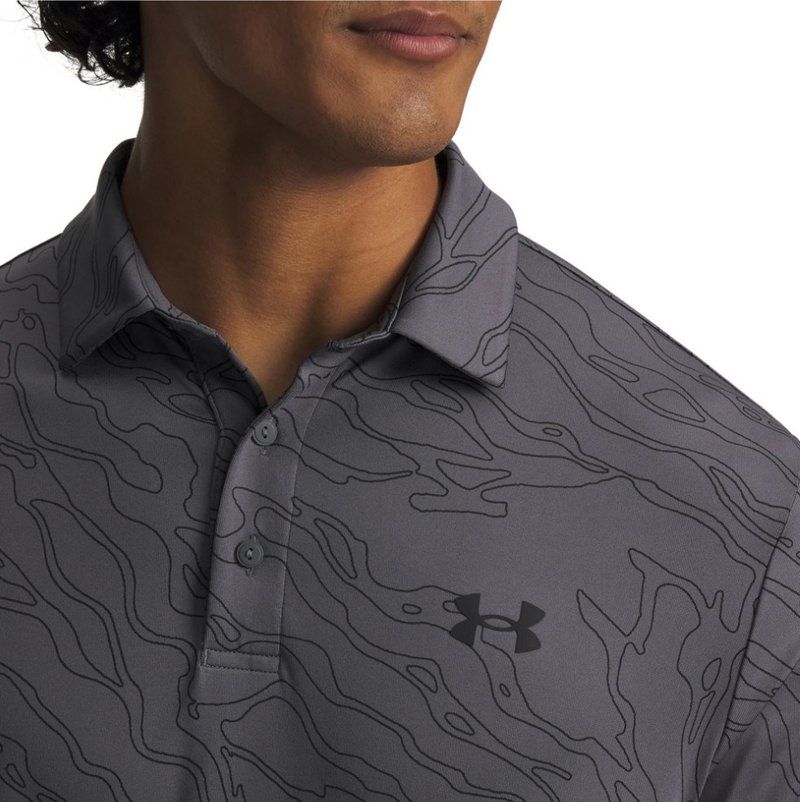 Under Armour Playoff 3.0 Printed polo da uomo, castlerock/black