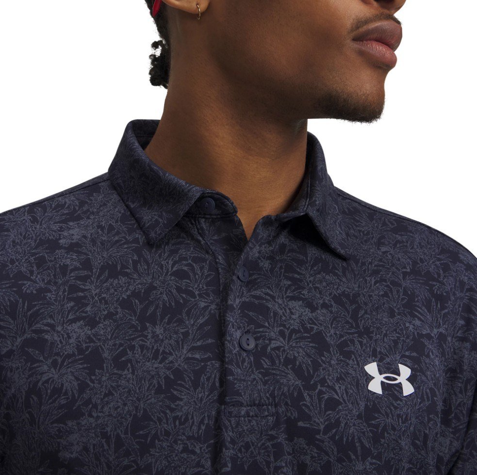 Under Armour Playoff 3.0 Printed polo uomo, midnight navy/white