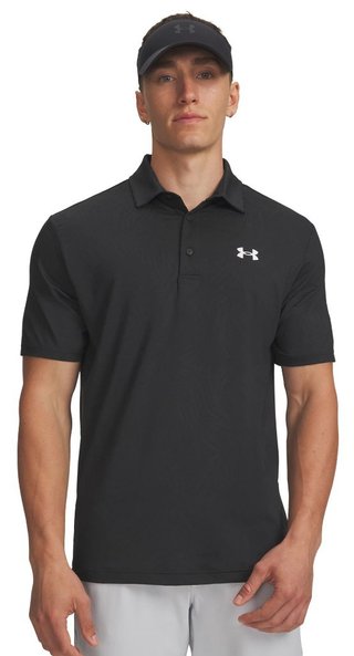 Under Armour Playoff Jacquard polo da uomo, nero/antracite