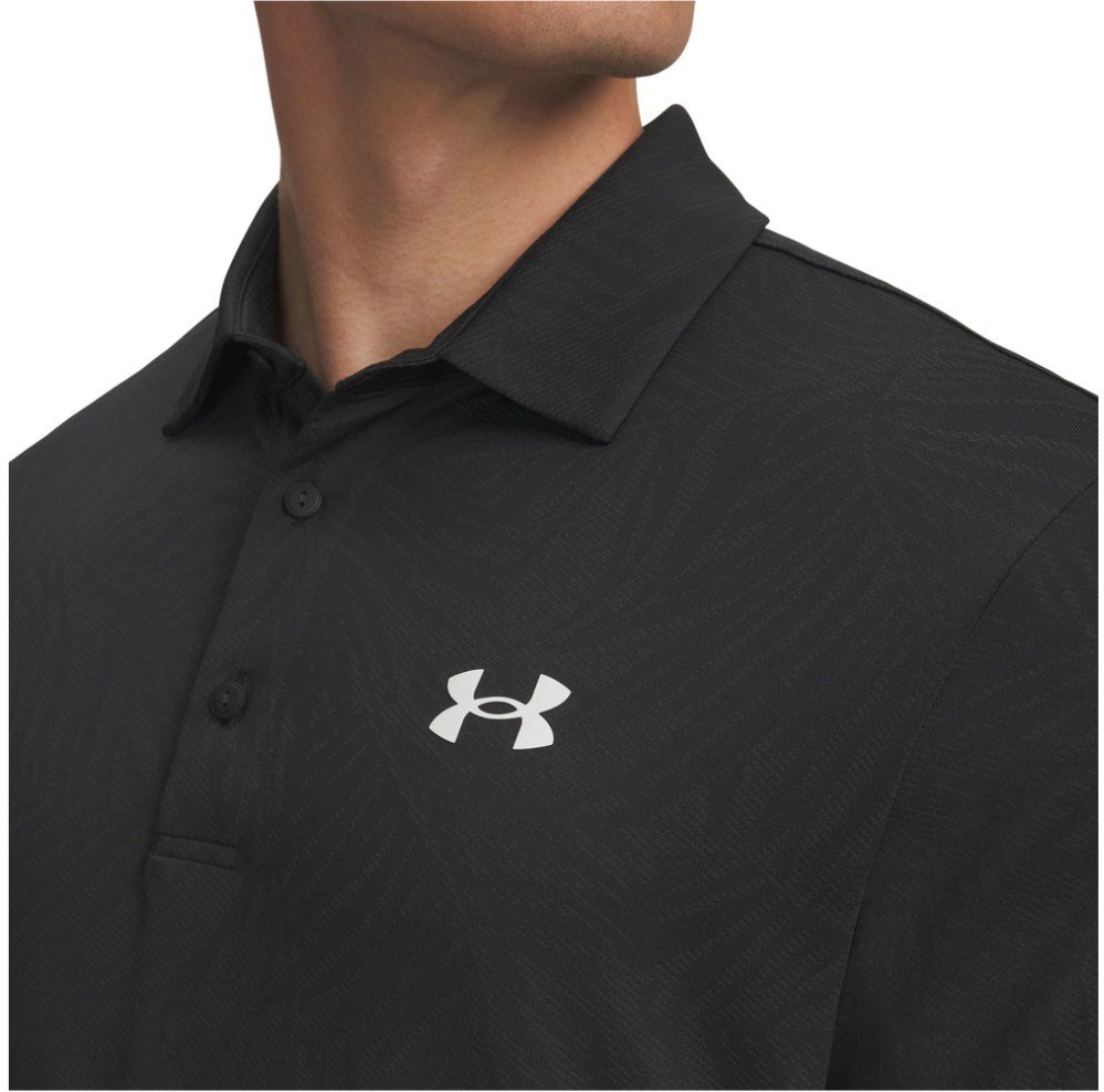 Under Armour Playoff Jacquard polo da uomo, nero/antracite