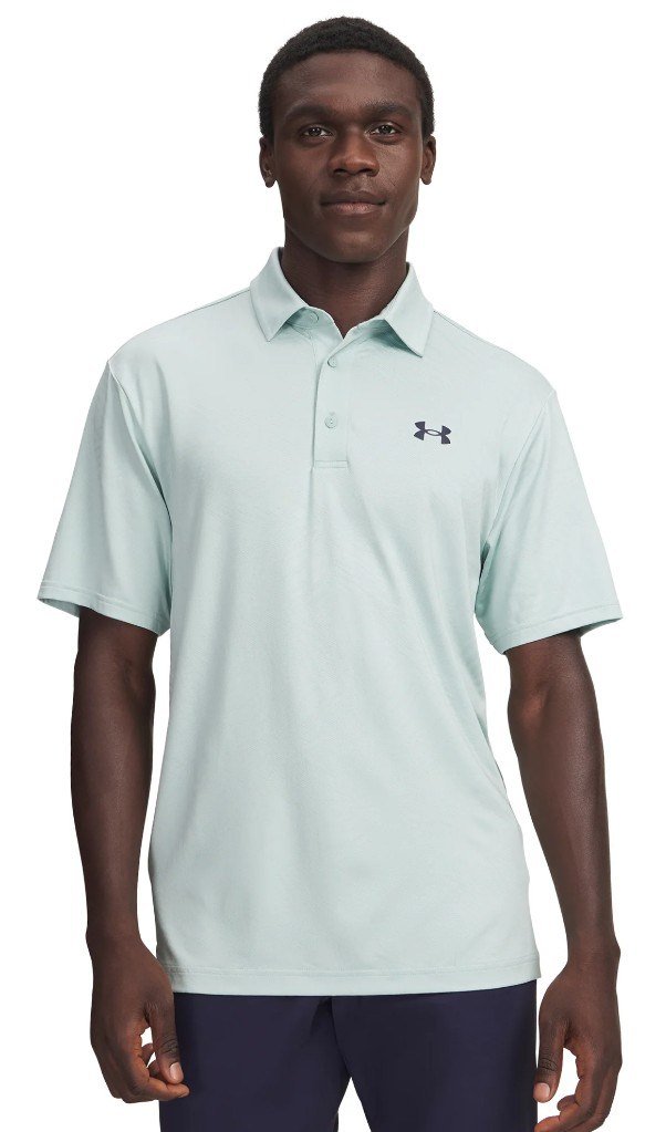 Under Armour Playoff Jacquard polo da uomo, enamel blue/illusion green