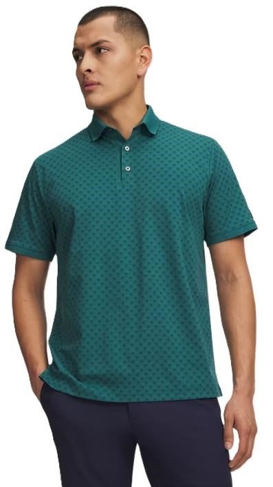 Under Armour ArmourDry Print Rib polo uomo, rack green/arden green/midnight navy