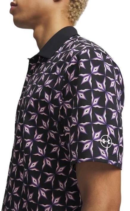 Under Armour ArmourDry Printed polo da uomo, nero/rosa posh/bianco