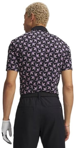 Under Armour ArmourDry Printed polo da uomo, nero/rosa posh/bianco