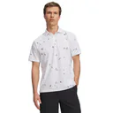 Under Armour ArmourDry Printed polo da uomo, bianco/rack green/nero