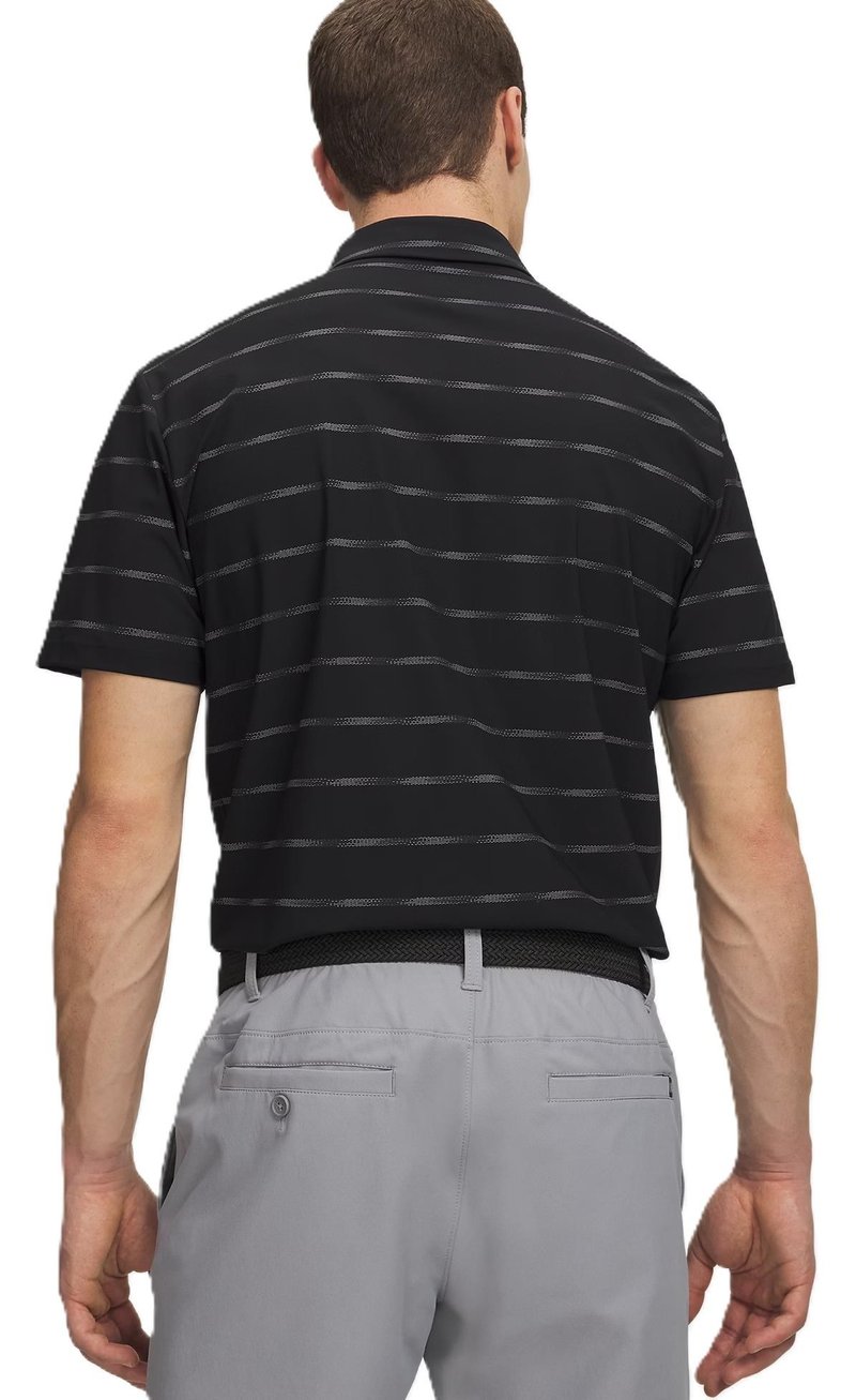 Under Armour Drive Chill Printed polo da uomo, nero/castlerock/halo gray