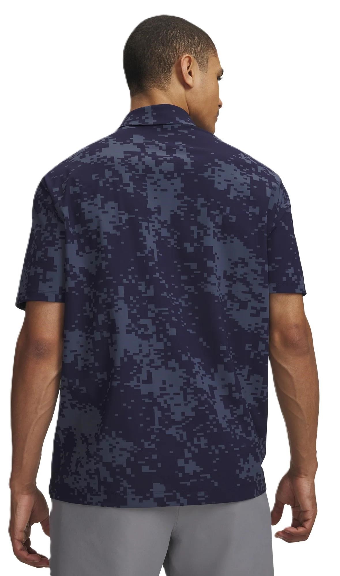 Under Armour Drive Chill Printed polo da uomo, midnight navy/halo grey