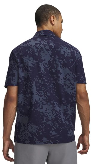Under Armour Drive Chill Printed polo da uomo, midnight navy/halo grey