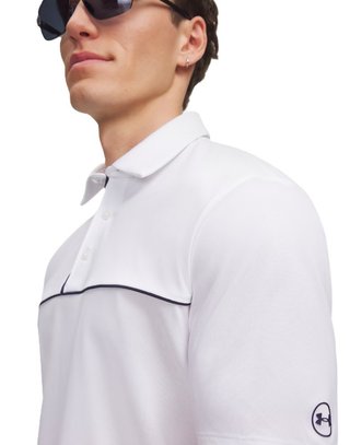 Under Armour Dry Horizon polo uomo, bianco/blu notte