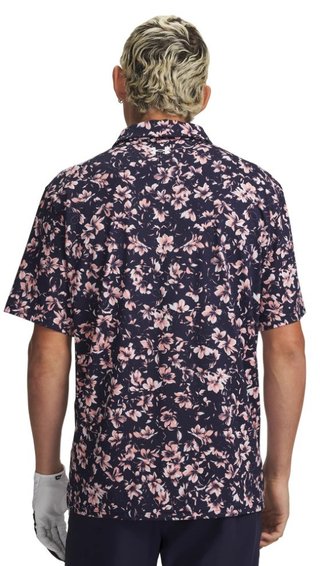 Under Armour Matchplay Printed polo da uomo, midnight navy/posh pink