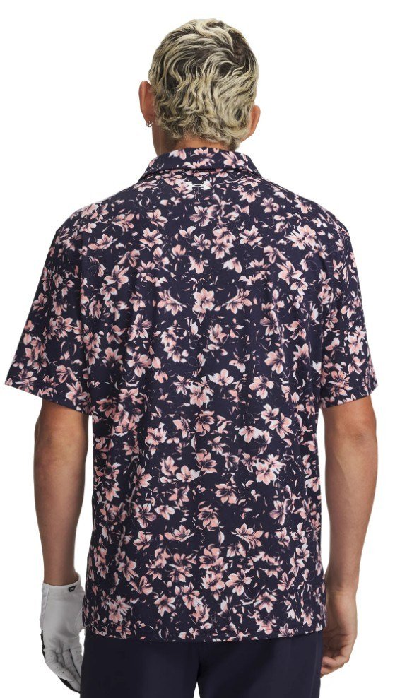Under Armour Matchplay Printed polo da uomo, midnight navy/posh pink