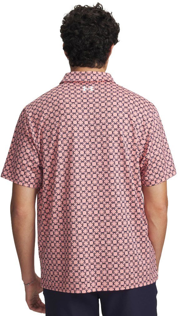 Under Armour Matchplay Printed polo da uomo, posh pink/midnight navy