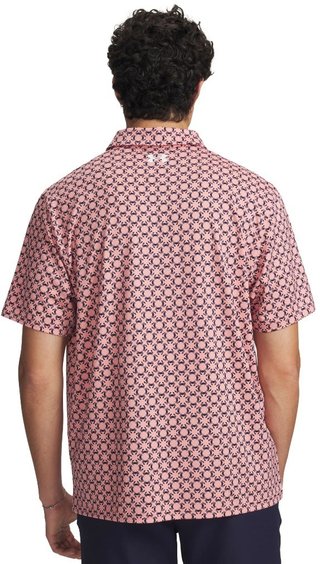 Under Armour Matchplay Printed polo da uomo, posh pink/midnight navy