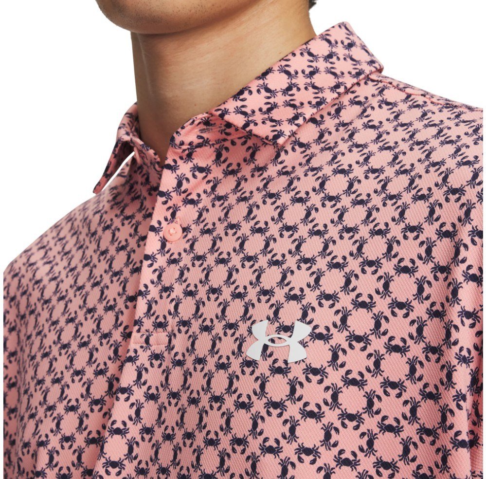 Under Armour Matchplay Printed polo da uomo, posh pink/midnight navy