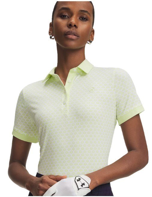 Under Armour Drive Printed polo da donna, fade green/white