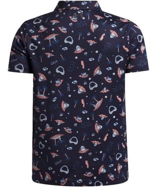 Under Armour Matchplay Printed polo junior, midnight navy/posh pink/castlerock