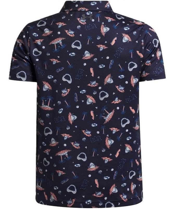 Under Armour Matchplay Printed polo junior, midnight navy/posh pink/castlerock