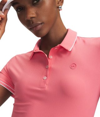 Under Armour Drive Chill polo donna, bittersweet pink/white