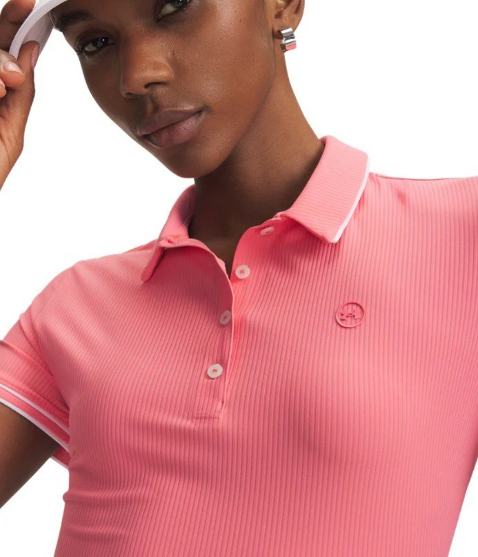 Under Armour Drive Chill polo donna, bittersweet pink/white
