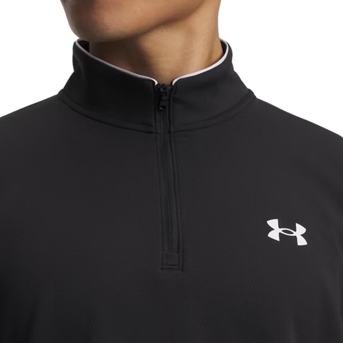 Under Armour MatchPlay 1/4 Zip felpa da uomo, nero/bianco
