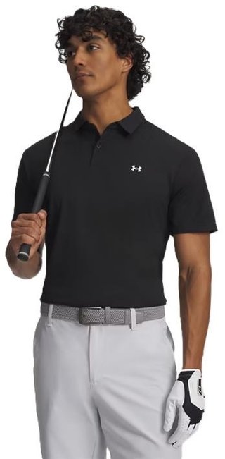 Under Armour Tee To Green Pique polo da uomo, nero/bianco