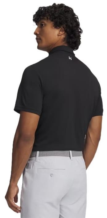 Under Armour Tee To Green Pique polo da uomo, nero/bianco