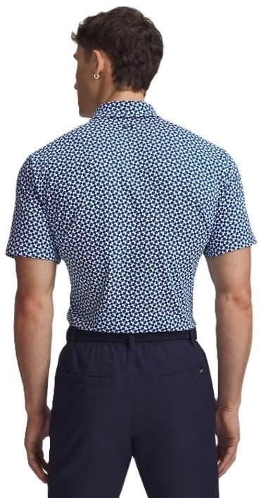 Under Armour UA T2G Printed polo da uomo, varsity blue/white/midnight navy
