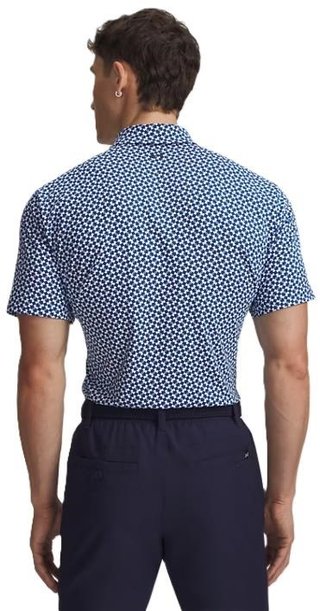 Under Armour UA T2G Printed polo da uomo, varsity blue/white/midnight navy