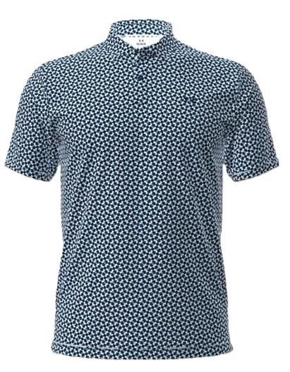Under Armour UA T2G Printed polo da uomo, varsity blue/white/midnight navy