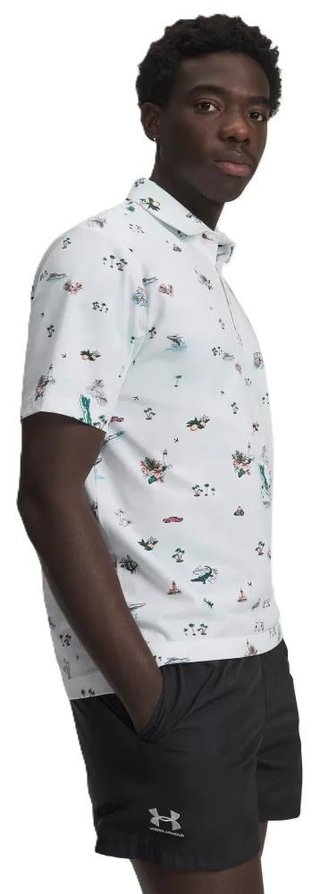 Under Armour ArmourDry Golf Trip Printed polo da uomo, bianco