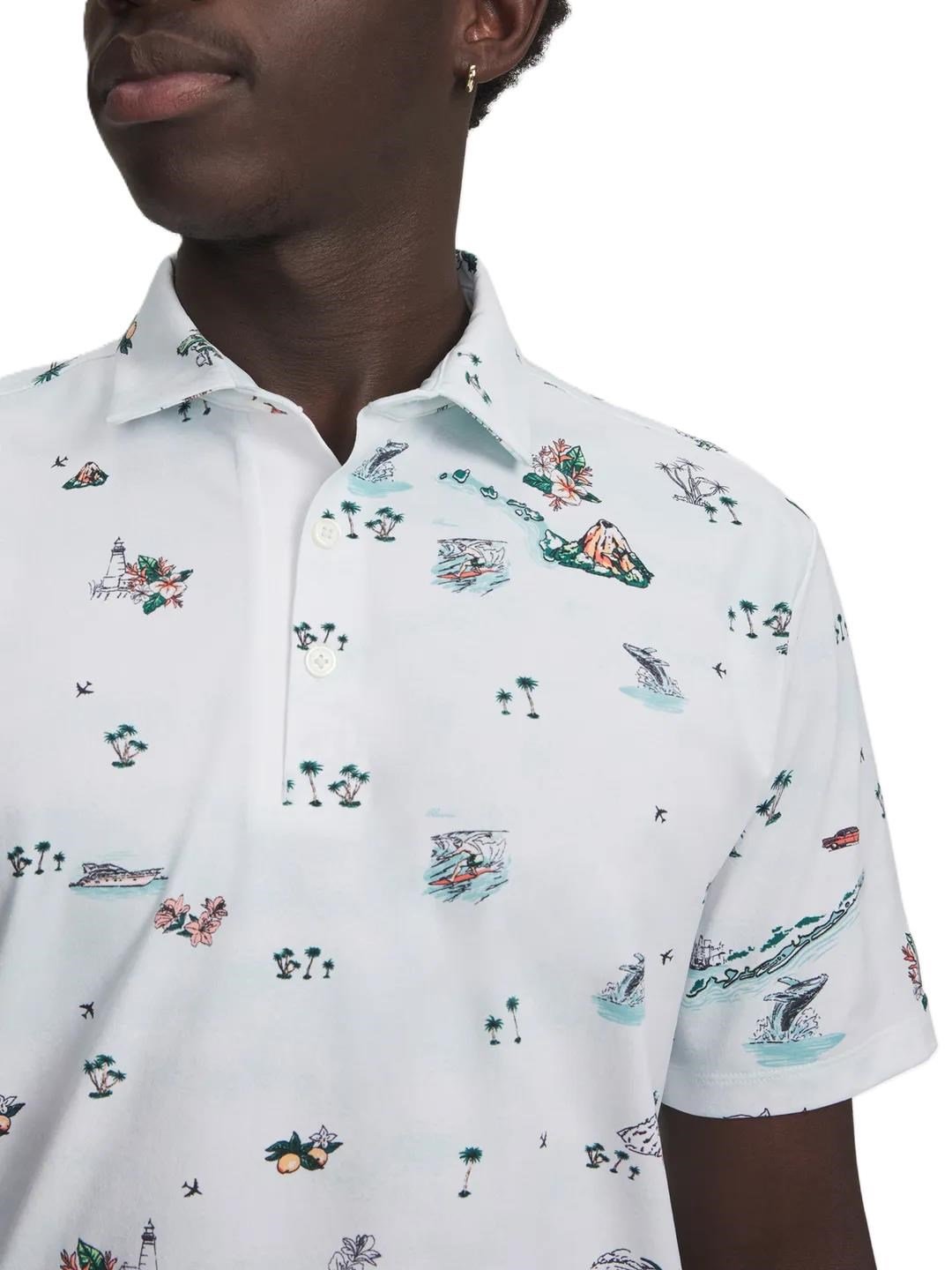 Under Armour ArmourDry Golf Trip Printed polo da uomo, bianco