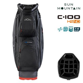 Sun Mountain H2NO C100 cart bag impermeabile, steel/black/red