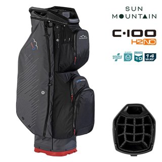 Sun Mountain H2NO C100 cart bag impermeabile, steel/black/red