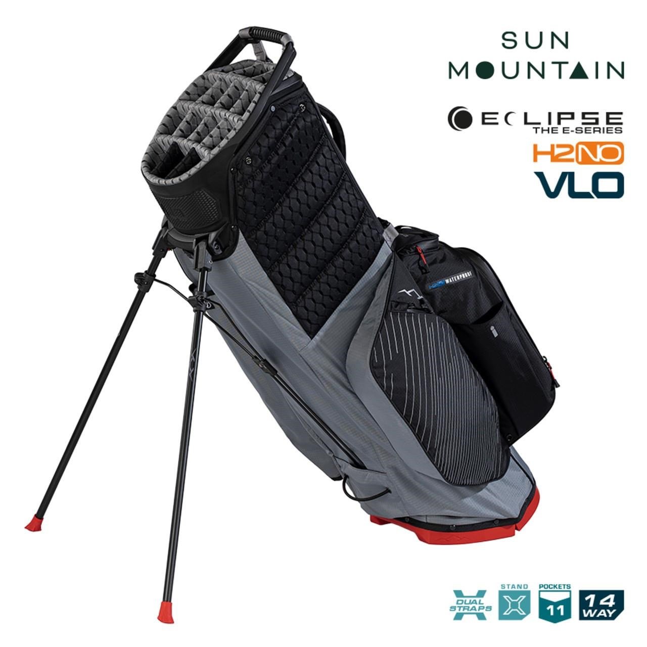 Sun Mountain H2NO E-4.5 14 Way VLO stand bag impermeabile, nickel/black/red