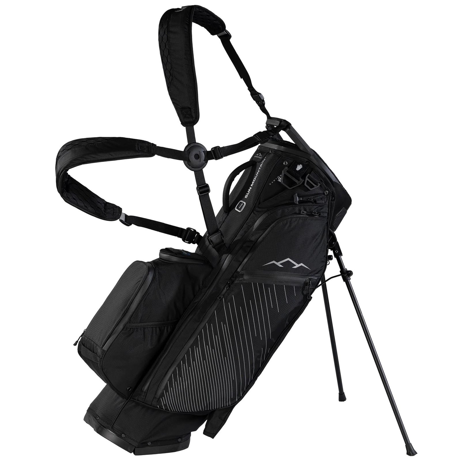 Sun Mountain H2NO E-4.5 14 WAY VLO stand bag impermeabile, nero/acciaio