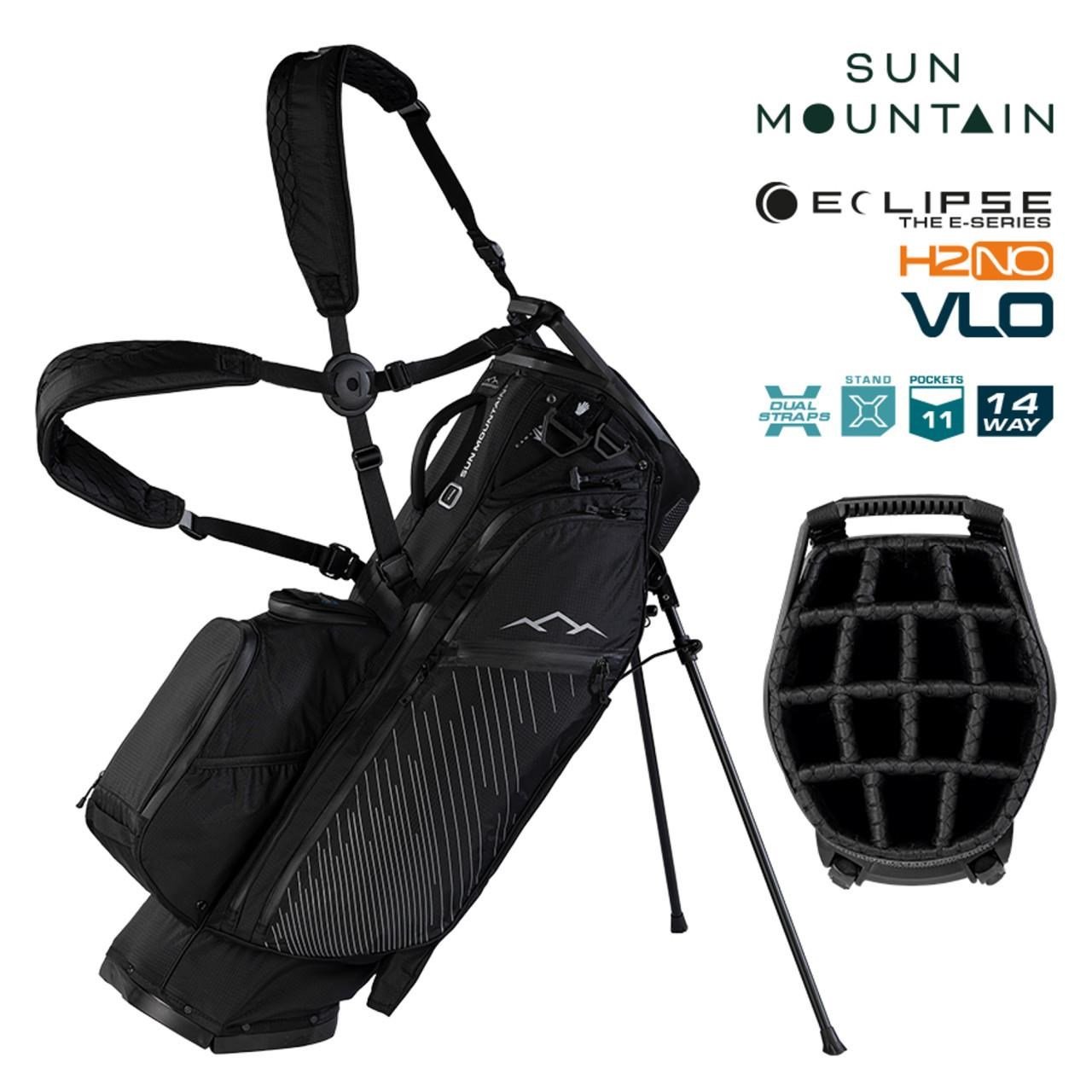 Sun Mountain H2NO E-4.5 14 WAY VLO stand bag impermeabile, nero/acciaio