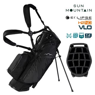 Sun Mountain H2NO E-4.5 14 WAY VLO stand bag impermeabile, nero/acciaio