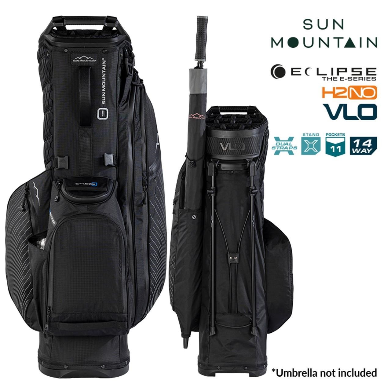 Sun Mountain H2NO E-4.5 14 WAY VLO stand bag impermeabile, nero/acciaio
