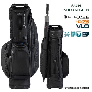 Sun Mountain H2NO E-4.5 14 WAY VLO stand bag impermeabile, nero/acciaio