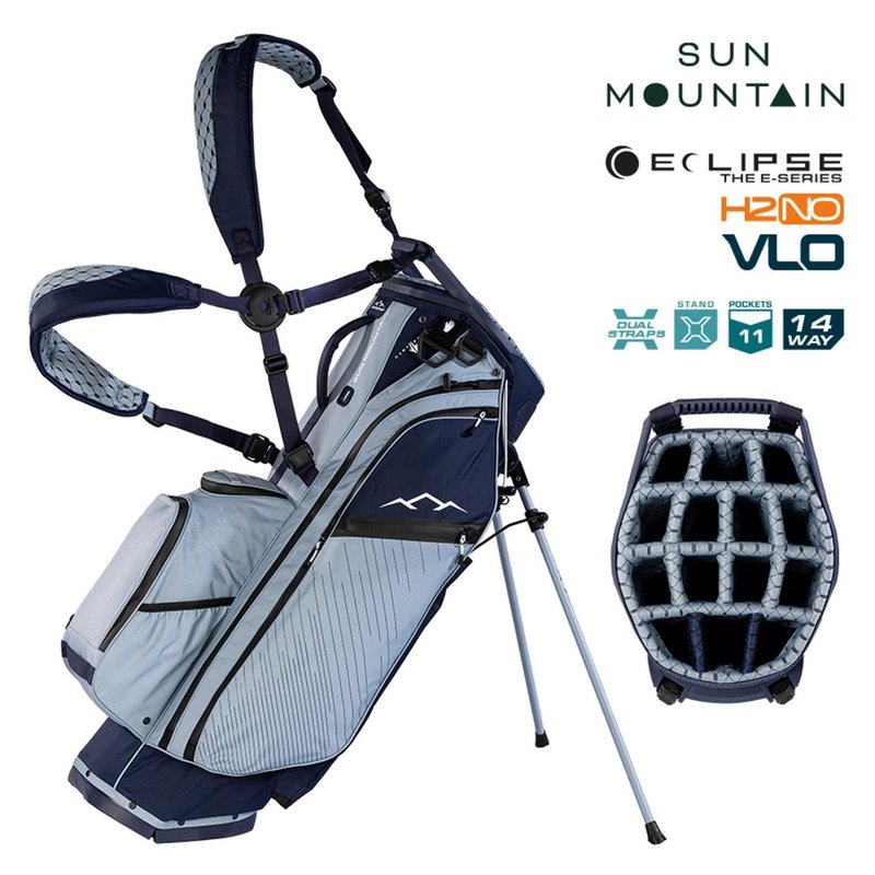 Sun Mountain H2NO E-4.5 14 Way VLO stand bag impermeabile, navy/ash