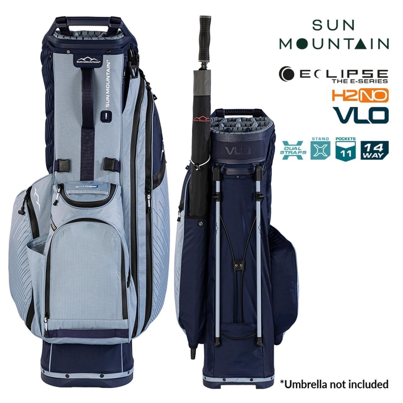 Sun Mountain H2NO E-4.5 14 Way VLO stand bag impermeabile, navy/ash