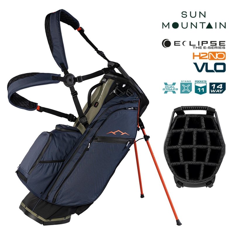 Sun Mountain H2NO E-4.5 14 Way VLO stand bag impermeabile, black/ink/olive