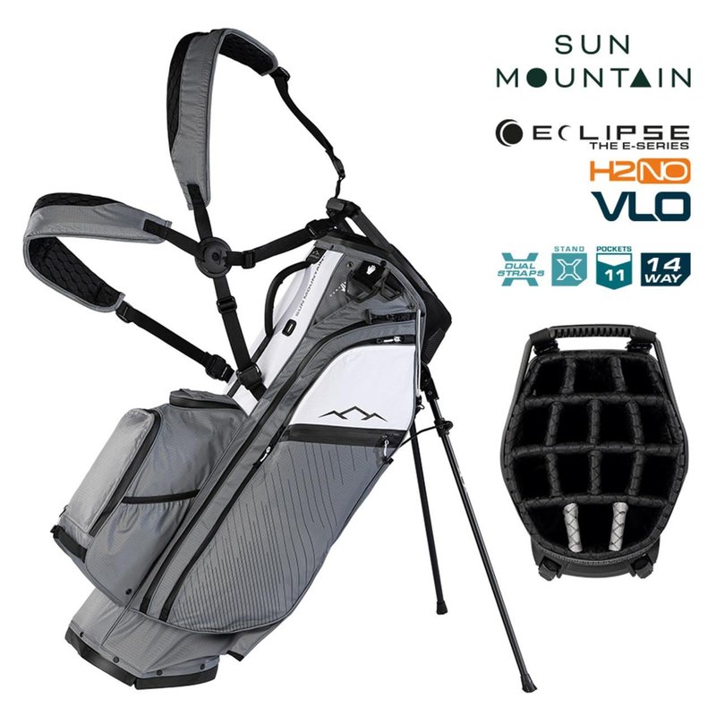 Sun Mountain H2NO E-4.5 14 Way VLO stand bag impermeabile, nickel/white/black