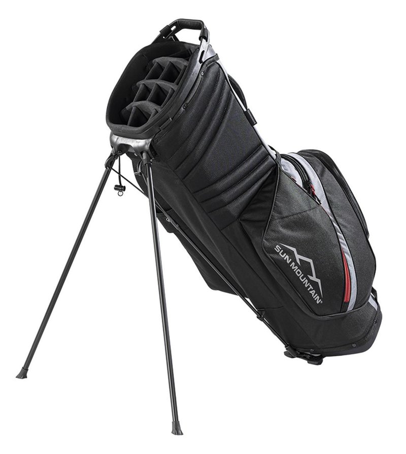 Sun Mountain Forerunner stand bag, nero/nichel/rosso