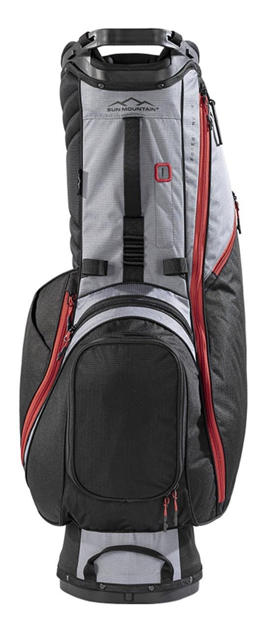 Sun Mountain Forerunner stand bag, nero/nichel/rosso