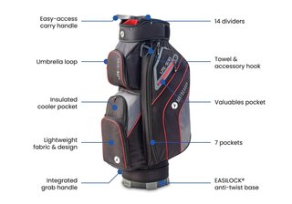 Motocaddy NEW Lite-Series cart bag, nero/blu