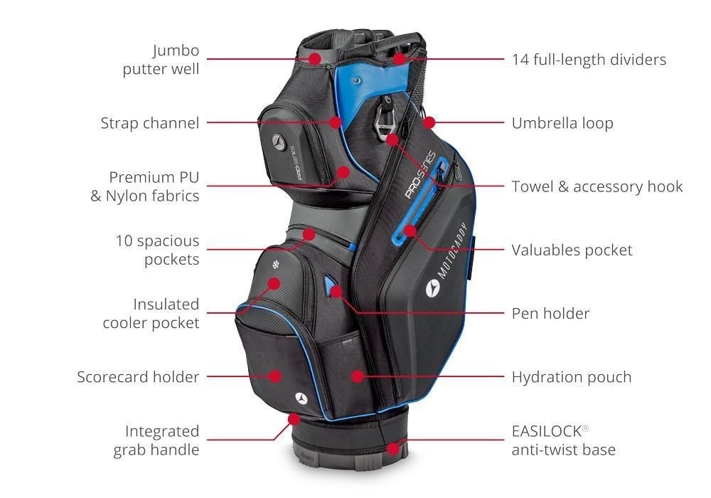 Motocaddy Pro-Series cart bag, nero/antracite